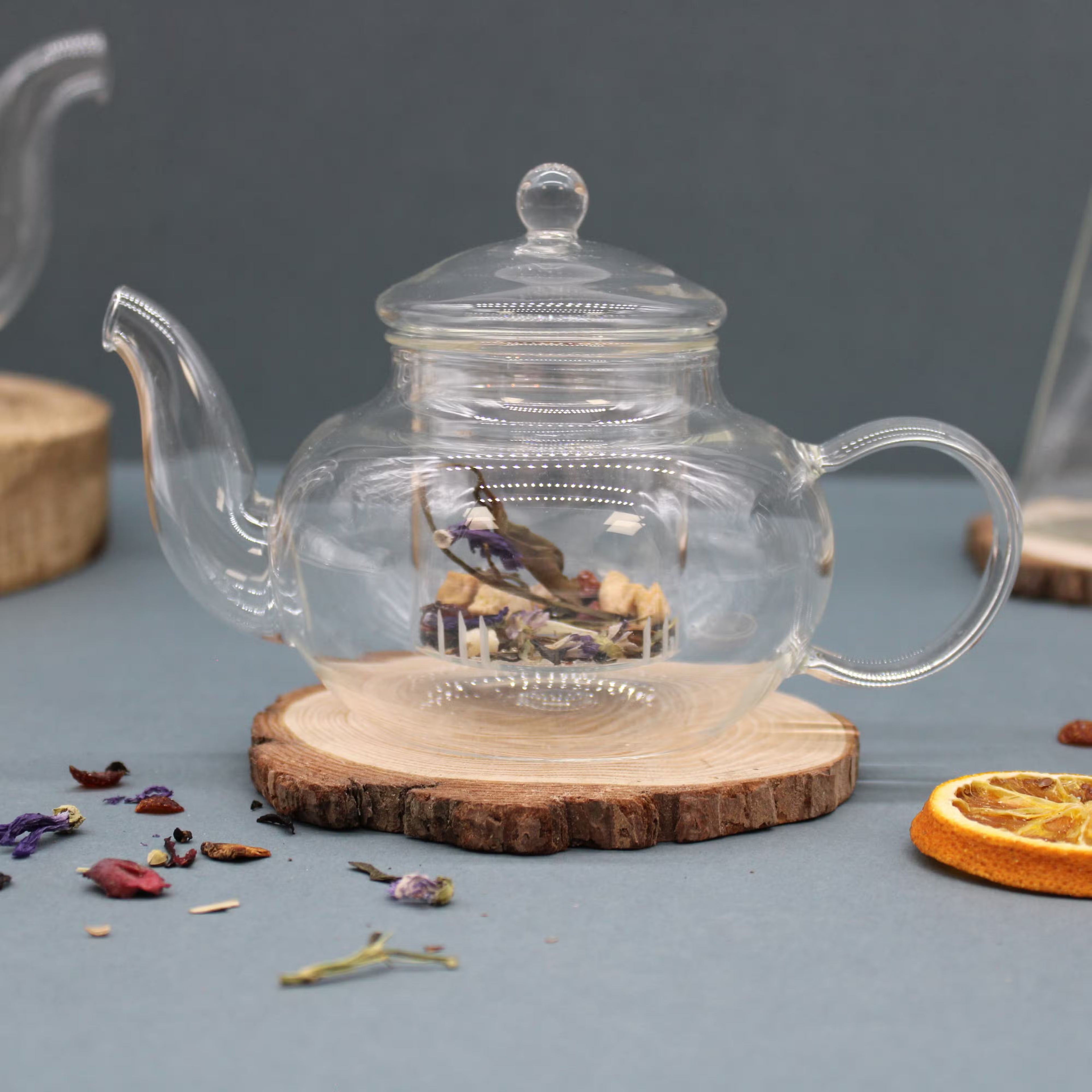 Glass Infuser Teapot - Round Pearl