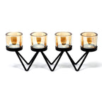 Centrepiece Iron Votive Candle Holder - 4 Cup Zig Zag