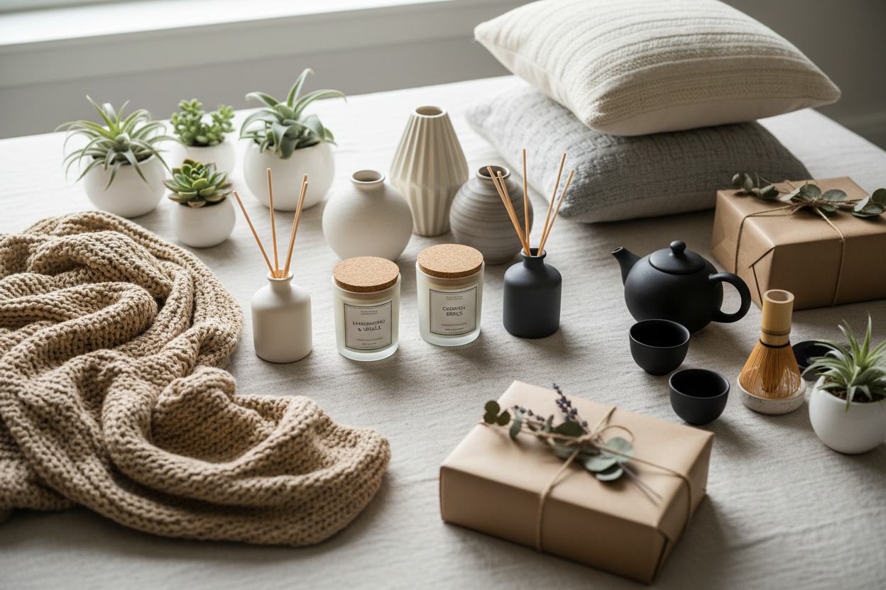 selection of gifts and home fragrances and home decor